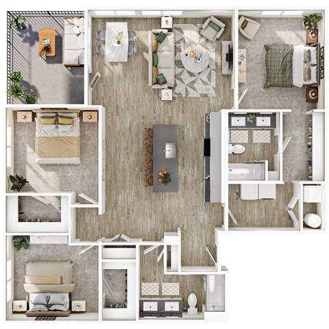 a1 floor plan  1 bedroom with 2 baths  129